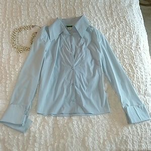 Baby blue button down collared shirt
